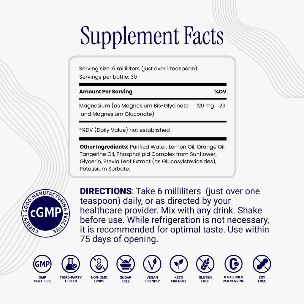 Rho Nutrition Liposomal Magnesium Bisglycinate, 6 fl oz (180ml) Liquid