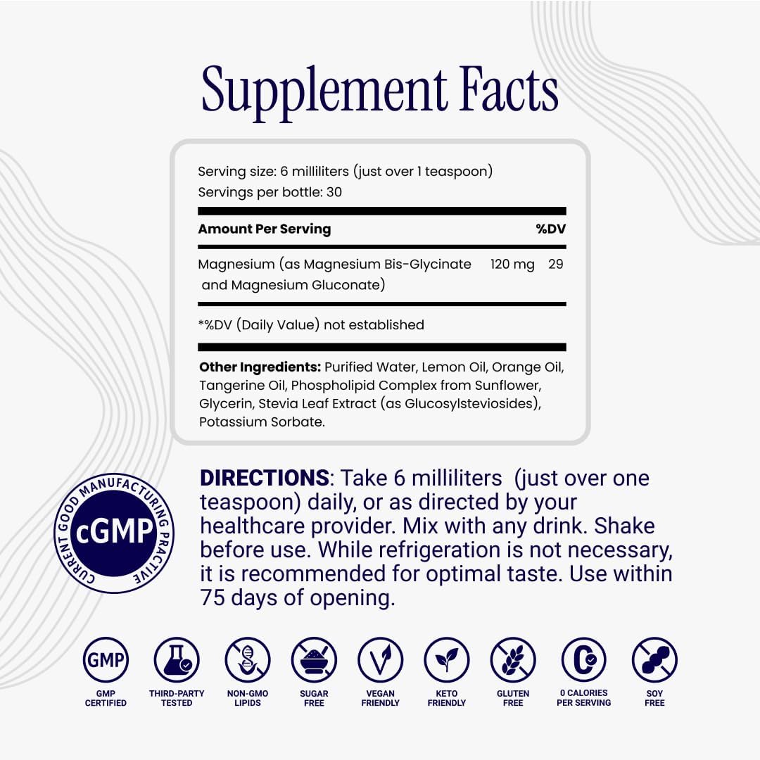 Rho Nutrition Liposomal Magnesium Bisglycinate, 6 fl oz (180ml) Liquid