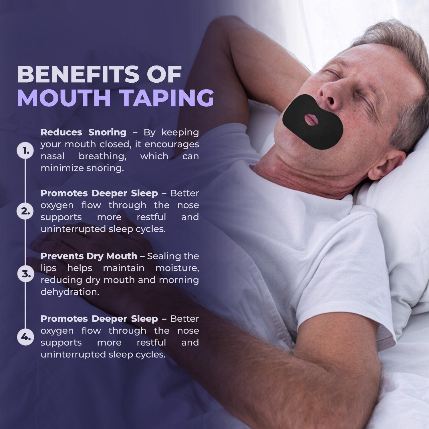 Muzzle® Mouth Tape for Adults (Medium Hold)