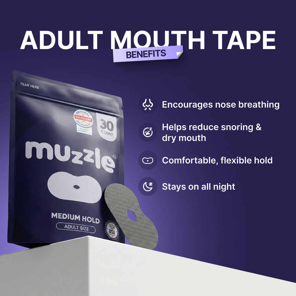 Muzzle® Mouth Tape for Adults (Medium Hold)