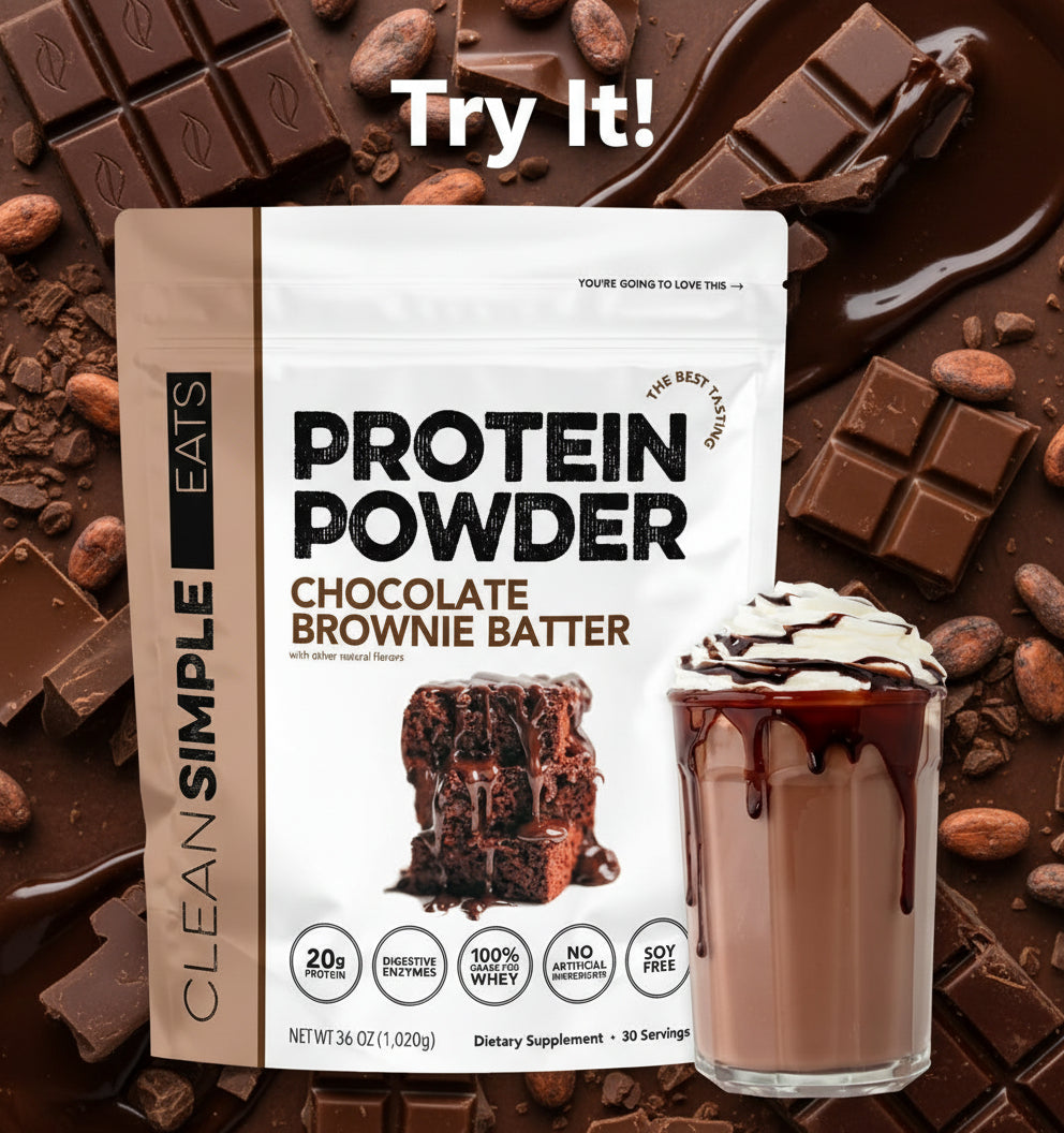 Clean Simple Eats Whey Protein Powder Chocolate Brownie Batter 2.25lbs (1020g)