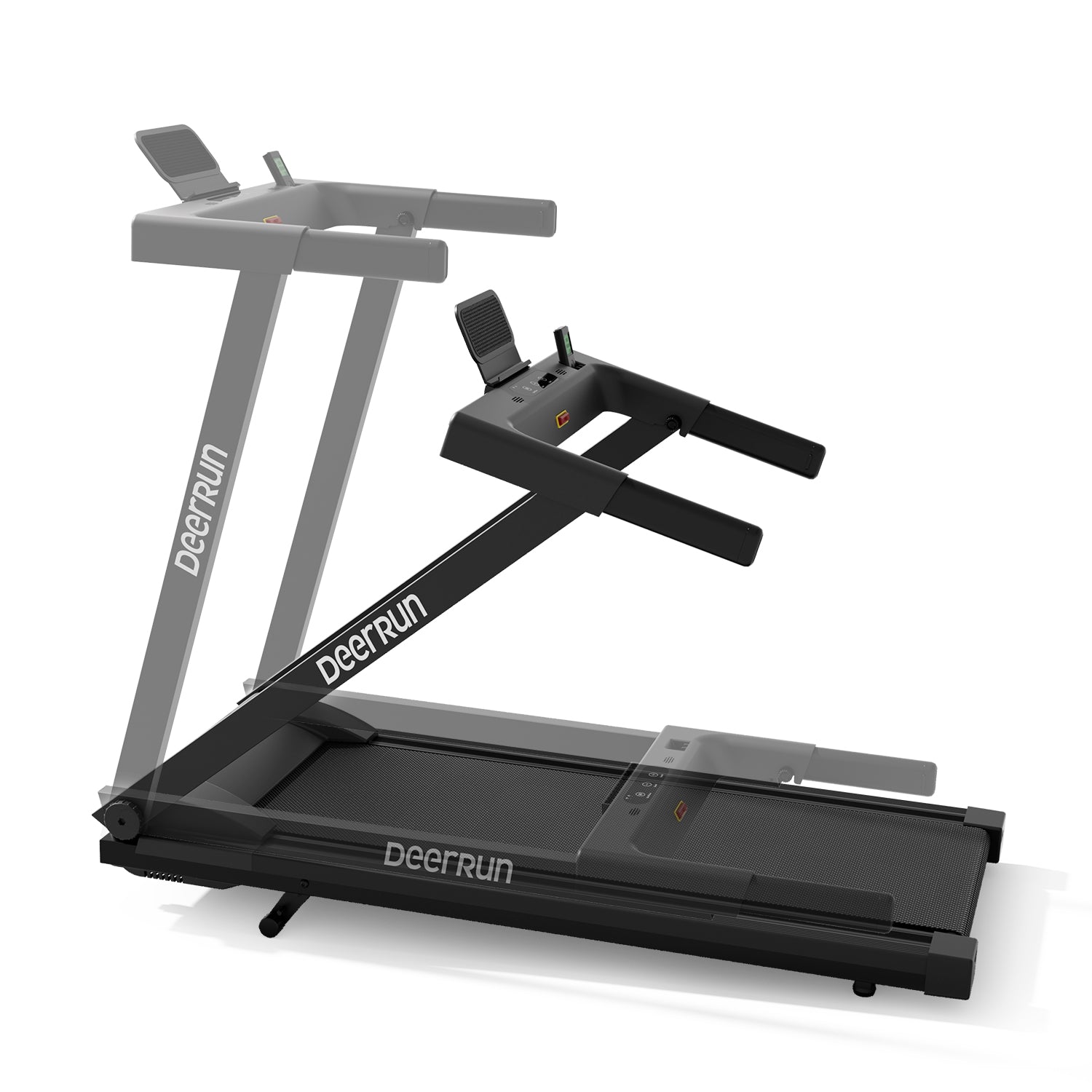DeerRun All-New 2026 A1 Pro Move+ Smart Foldable Treadmill with 6% Incline & NFC | 350 lbs, 10 mph, Black